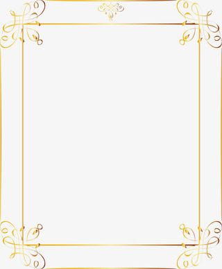 金色双层欧式边框免抠