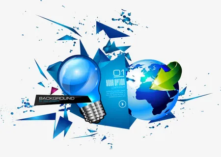 灯泡地球矢量免抠