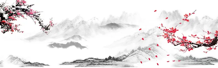 小清新中国水墨风海报背景高清