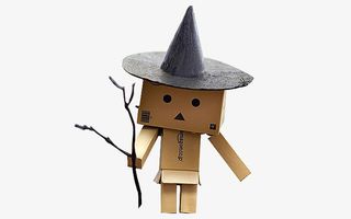 纸盒人摆件模型免抠