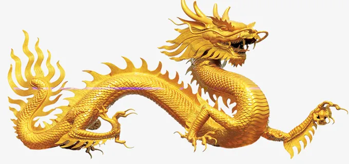 金色二月二龙抬头龙免抠