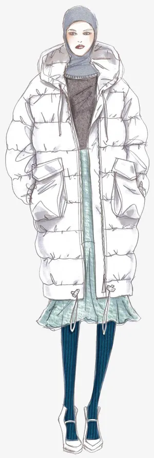 白色羽绒服免抠