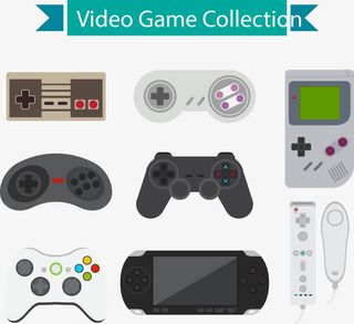 矢量手绘游戏机PSP和手柄免抠