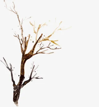 手绘卡通漫画树枝免抠