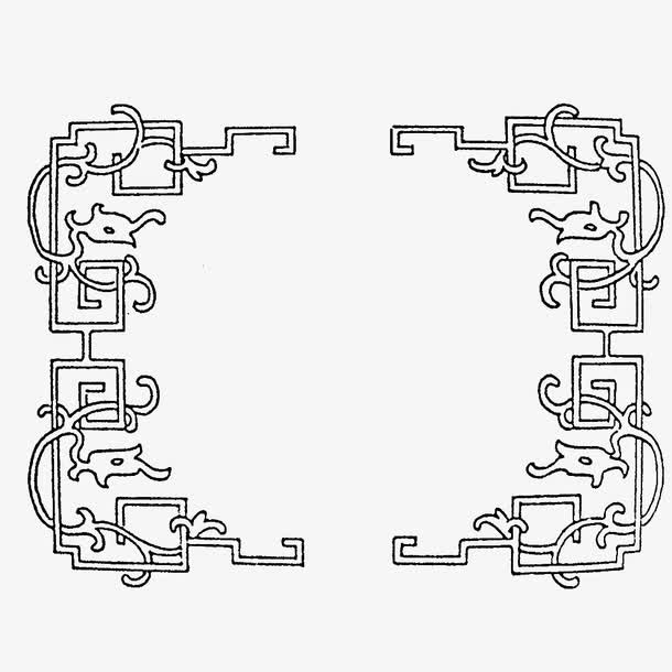 中国风龙纹边框元素免抠
