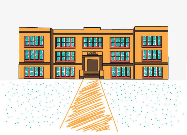 卡通学校大楼免抠