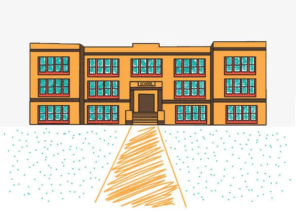 卡通学校大楼免抠