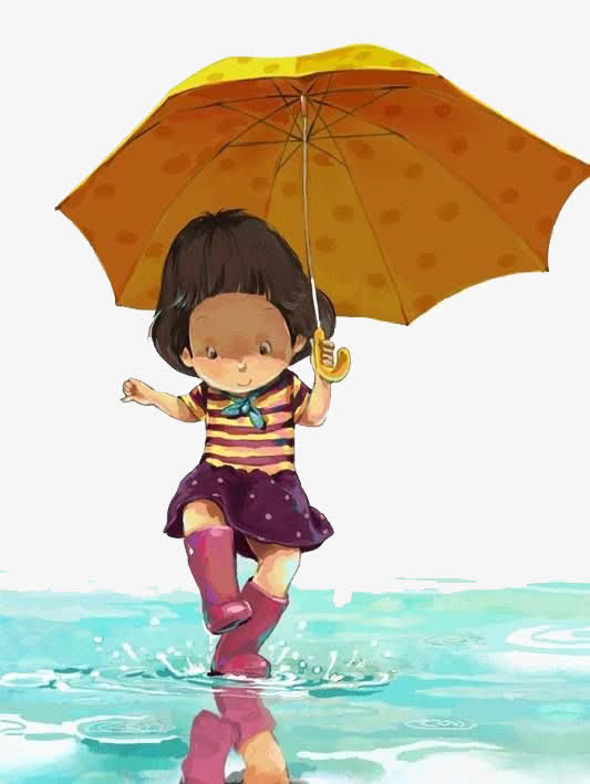 小孩踩水免抠