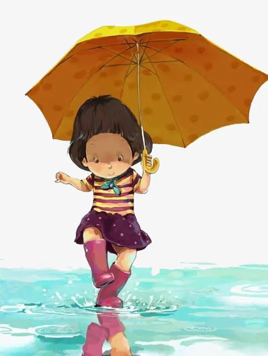 小孩踩水免抠