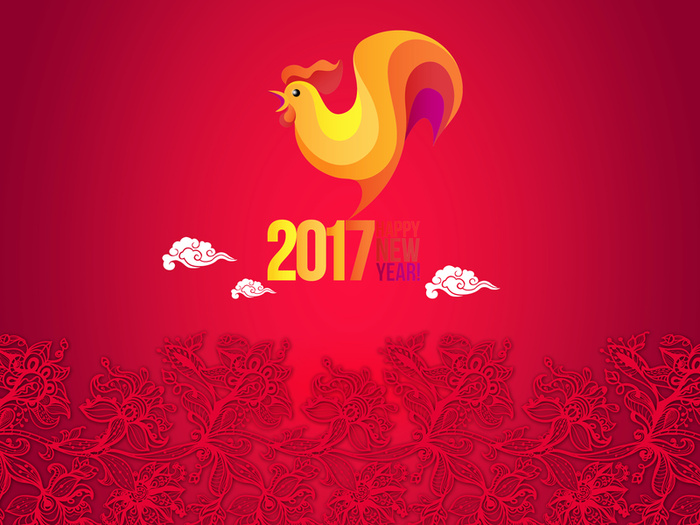 花纹红背景2017鸡年背景素材高清