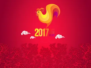 花纹红背景2017鸡年背景素材高清