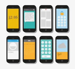 8款智能手机设计矢量素材免抠
