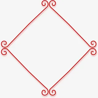 红色文字装饰边框免抠
