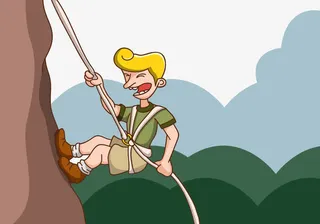 卡通登山矢量免抠