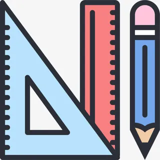 尺子和铅笔免抠