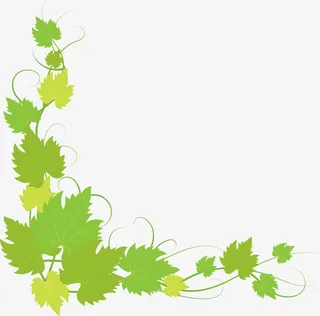 绿色清新春季树叶框架免抠手绘/卡通卡通元素