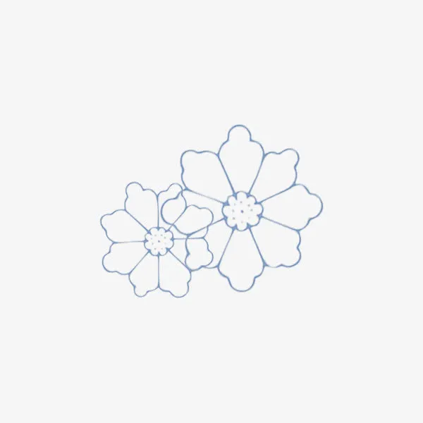 莲花雪花线条花朵免抠