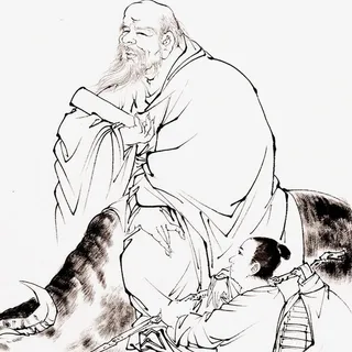 中国风道家老子画像免抠