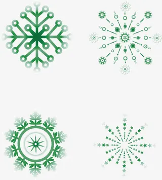 绿色雪花素材免抠
