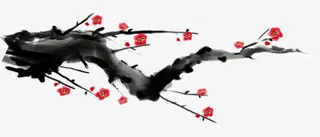 梅花水墨画免抠