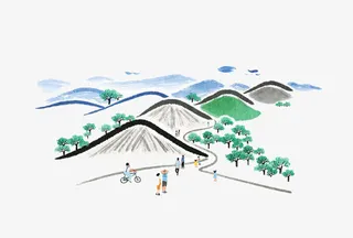 手绘旅游插画免抠