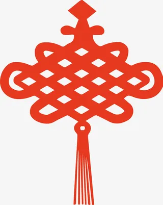 中国风中国结剪纸设计免抠