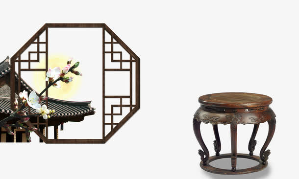 中国风屋檐窗台免抠