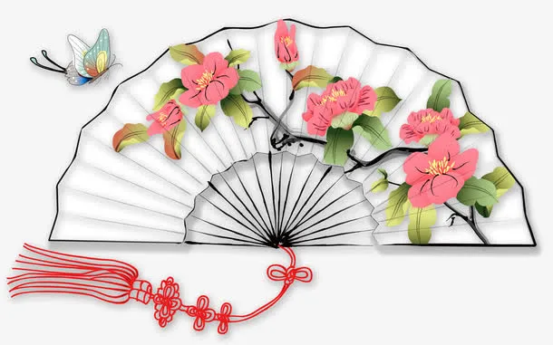 红花纸扇免抠