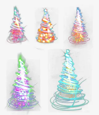 缤纷色彩炫光圣诞树免抠