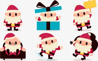 可爱的圣诞老人合集矢量素材免抠