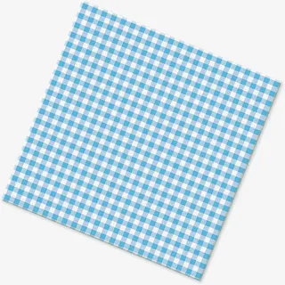 蓝色简约格子餐布边框纹理免抠