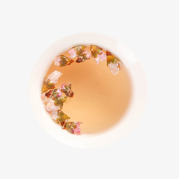 产品实物清澈桃花茶茶水免抠