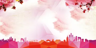 温暖城市开发建设规划户外展板背景素材高清