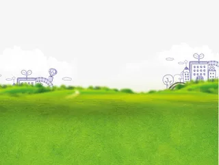 绿色草地免抠背景场景背景元素