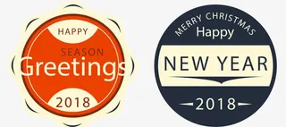 新年复古标签免抠