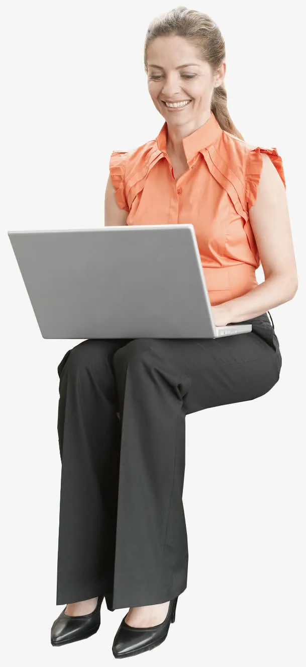 办公的女士免抠