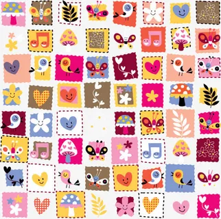 可爱的卡通无缝拼接底纹免抠