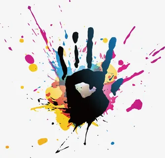 喷洒的彩色墨迹免抠