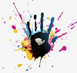 喷洒的彩色墨迹免抠