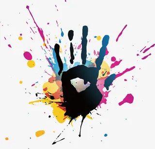 喷洒的彩色墨迹免抠