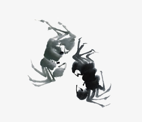 中国元素螃蟹免抠