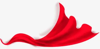 舞动有旋律的红布免抠