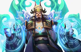 蓝色光效游戏铠甲人物免抠