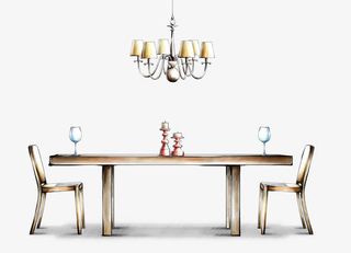 水墨餐桌家具背景