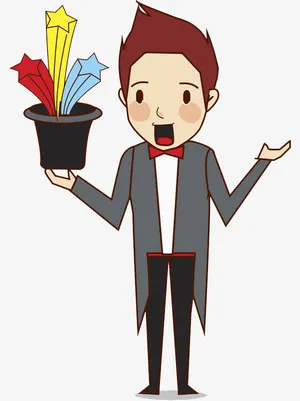 手绘魔术师免抠