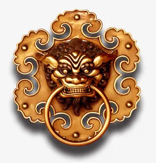 中国风国潮瑞兽门锁免抠