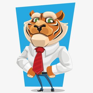 卡通老虎人物效果图免抠