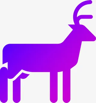 蓝紫色，渐变，麋鹿，矢量，放大，方便免抠