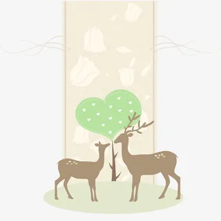 手绘梅花鹿矢量图免抠