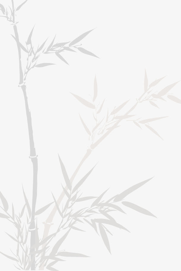 灰色的竹叶画免抠